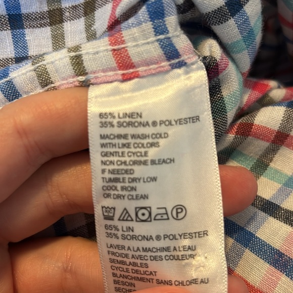 Tommy Bahama men’s white linen blend long sleeve button down shirt size large - Picture 9 of 9